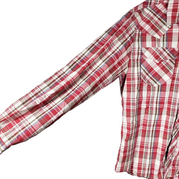 Zoo York Men's size Medium Long Sleeve Plaid Snap Up Top - Gently Used - Picture 5 of 10